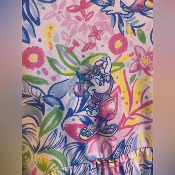 NEW Disney Mickey Minnie Donald Daisy Ruffle Dress Lilly Pullitzer* Sz L/XL🩷 - Picture 7 of 15